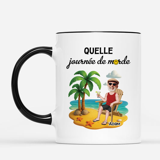 4296MFR2 mug humour personnalise quelle journee de merde design cartoon 4296m3h0a