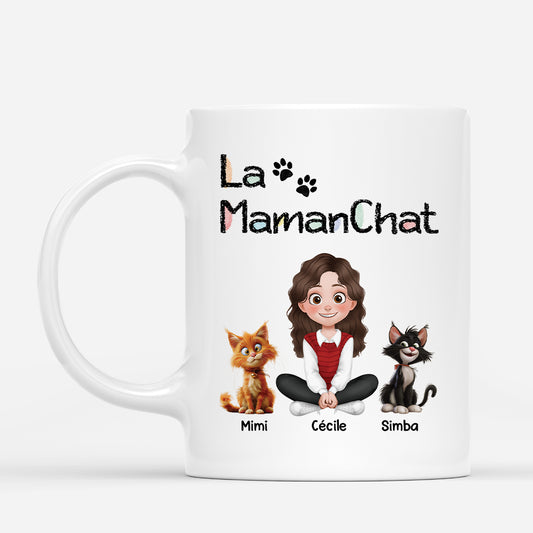 4298MFR1 mug personnalise avec chat la maman chat design cartoon 4298m3k0d