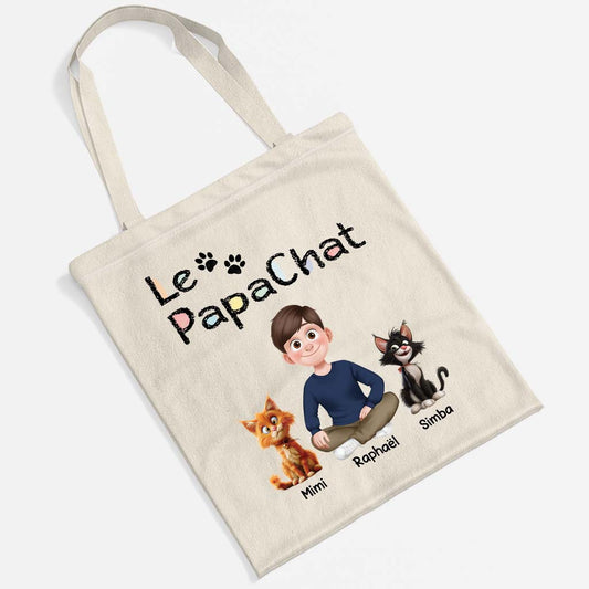 4298TFR2 tote bag personnalise avec chat la maman chat design cartoon 4298t3l0d