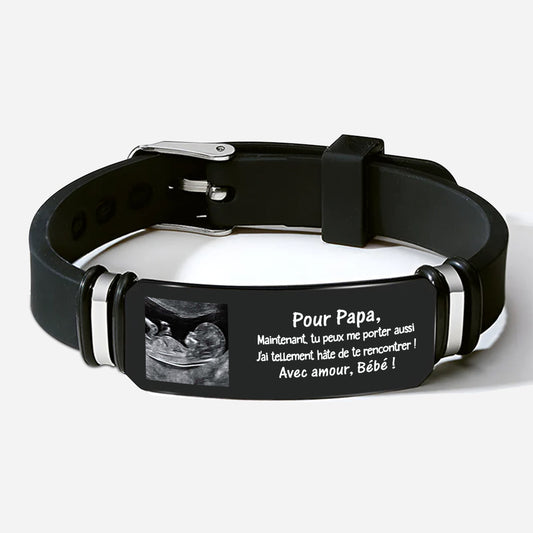 4309JFR1 bracelet personnalise pour futur papa avec photo 4309j5t5b
