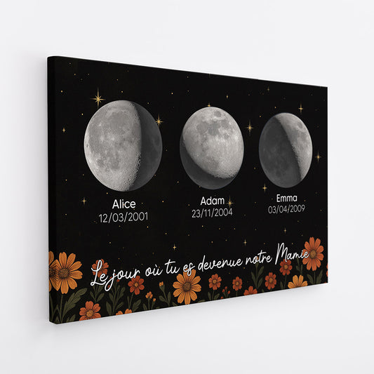 4312CFR2 toile personnalise maman et papa le jour special design lunaison 4312c6t5a