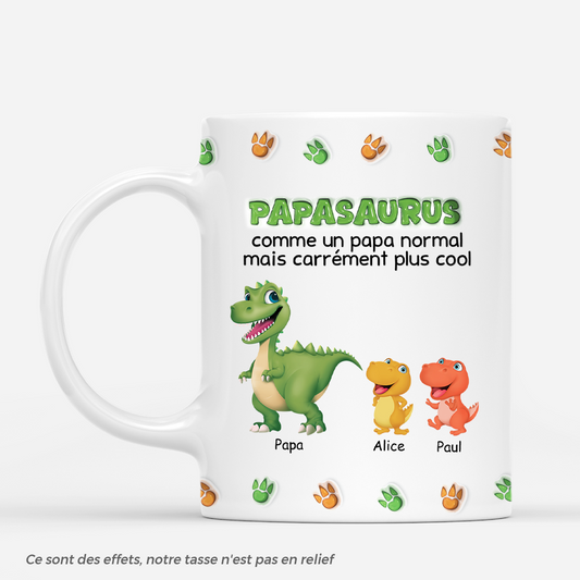 4322MFR1 effet dimpression 3d mug personnalise papasaurus design cartoon 4322m8t7b