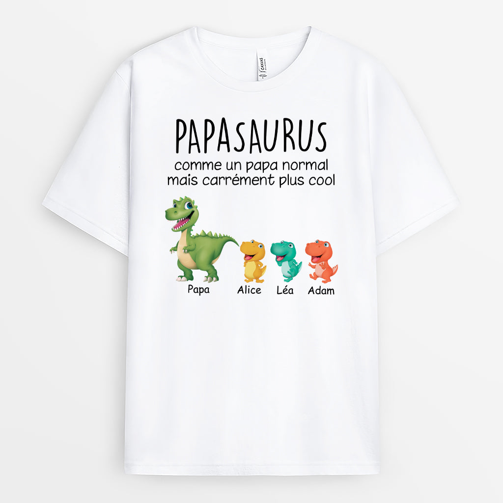 4323AFR1 t shirt personnalise papasaurus design cartoon 4323a8t7b