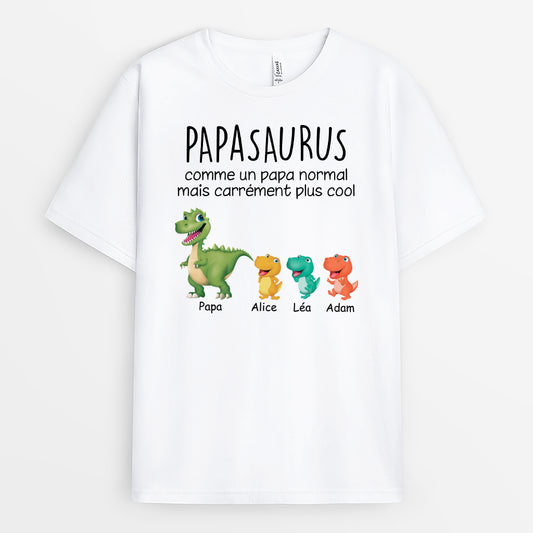 4323AFR1 t shirt personnalise papasaurus design cartoon 4323a8t7b