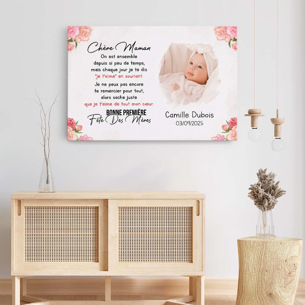 4342CFR3 toile personnalisable maman bonne premiere fete des meres photo 4342c8t5a