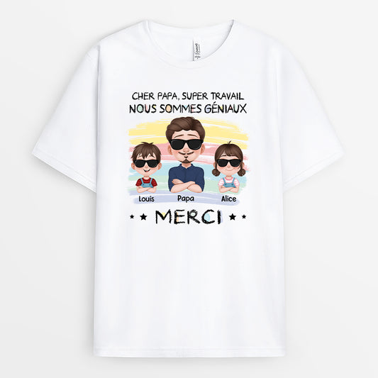 4349AFR1 t shirt personnalise cher papa super travail design cartoon 4349akh0b