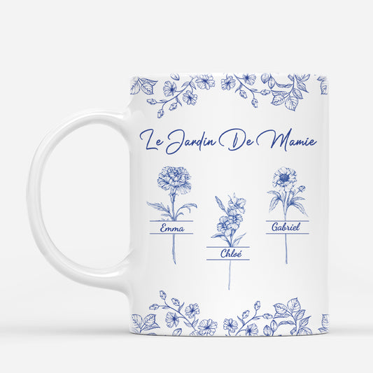 4357MFR1 mug personnalise le jardin de mamie dessin bleu 4357mtl5a