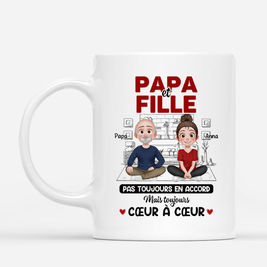 4363MFR1 mug personnalise papa toujours coeur a coeur design cartoon 4363mtynb