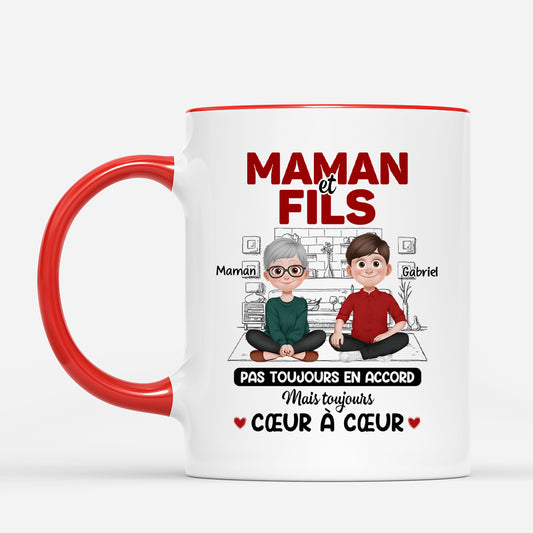 4363MFR2 mug personnalise papa toujours coeur a coeur design cartoon 4363mtynb