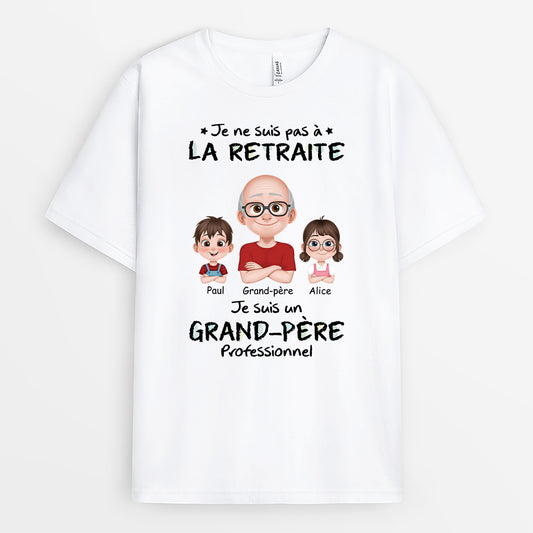 4365AFR1 t shirt personnalise retraite papy professionnel design cartoon 4365akq0b