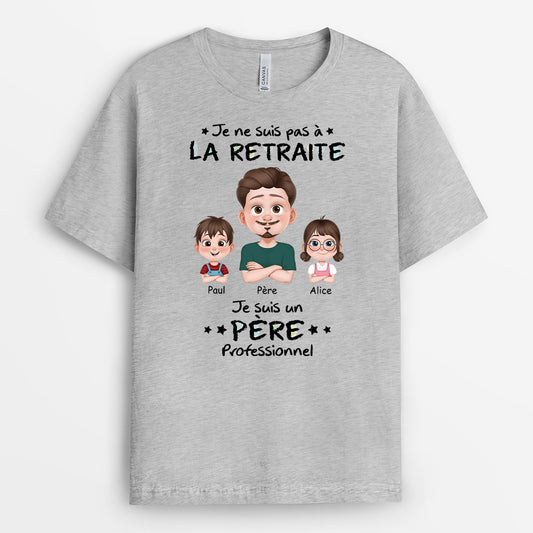 4365AFR2 t shirt personnalise retraite papy professionnel design cartoon 4365akq0b