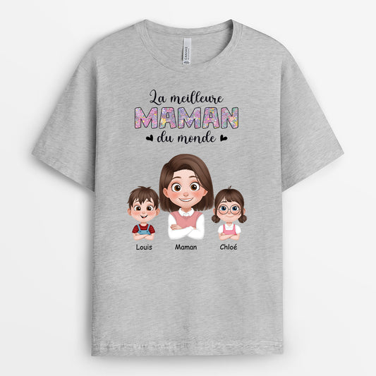 4368AFR2 t shirt personnalise la meilleure mamie paillette 4368ak4na