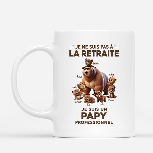 4369MFR1 mug personnalise retraite papy ours professionnel design cartoon 4369m5m3b