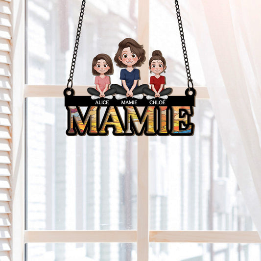 4374UFR2 attrape soleil vitrail personnalise maman design cartoon 4374u6m0a