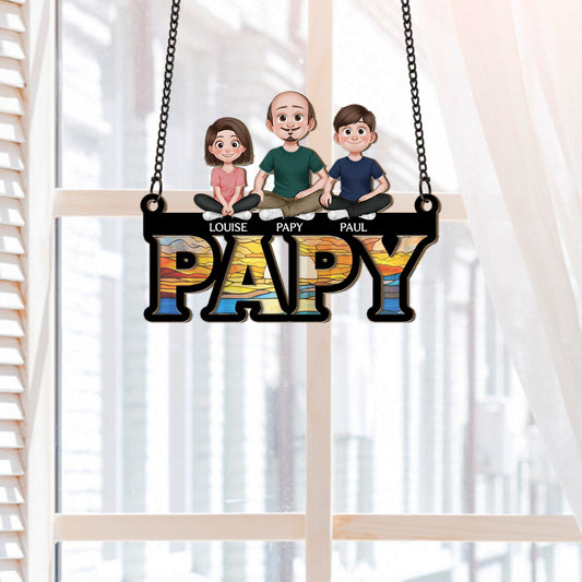 4374UFR2 attrape soleil vitrail personnalise pour papa design cartoon 4374u6mnb