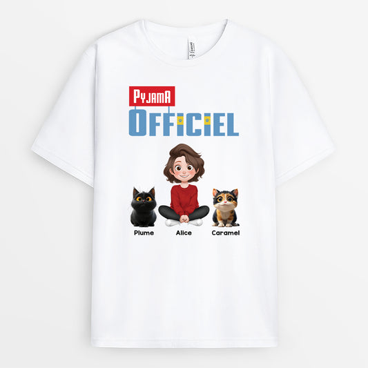 4379AFR1 t shirt personnalise chat t shirt de nuit officiel design cartoon 4379akk0d