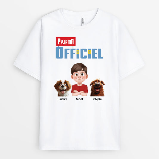 4379AFR1 t shirt personnalise chien t shirt de nuit officiel design cartoon 4379akk0c