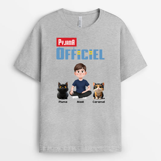 4379AFR2 t shirt personnalise chat t shirt de nuit officiel design cartoon 4379akk0d