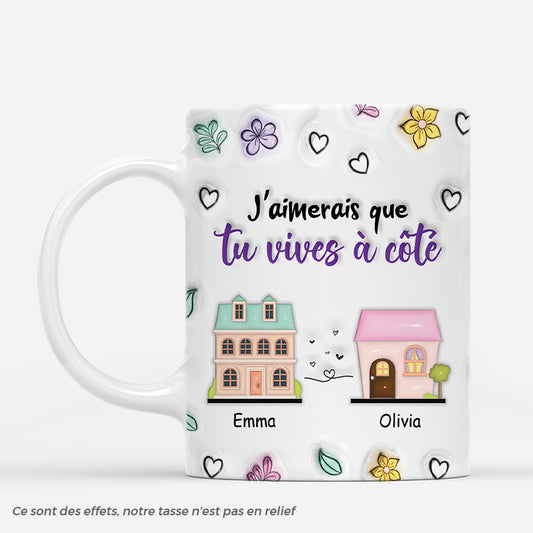 4388MFR1 effet dimpression 3d mug personnalise meilleure amie vivre a cote fleurs 4388mkq5f