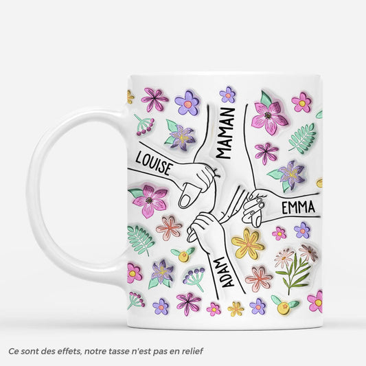 4393MFR1 effet dimpression 3d mug personnalise maman design floral 4393m5l5a