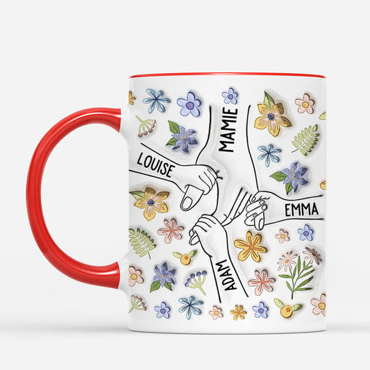 4393MFR2 effet dimpression 3d mug personnalise maman design floral 4393m5l5a