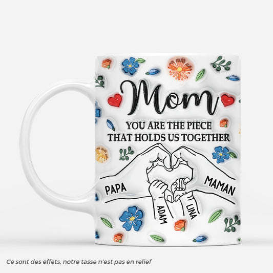 4399MFR1 mug personnalise pour maman tu es la piece qui nous unit 3d 4399m3q5a