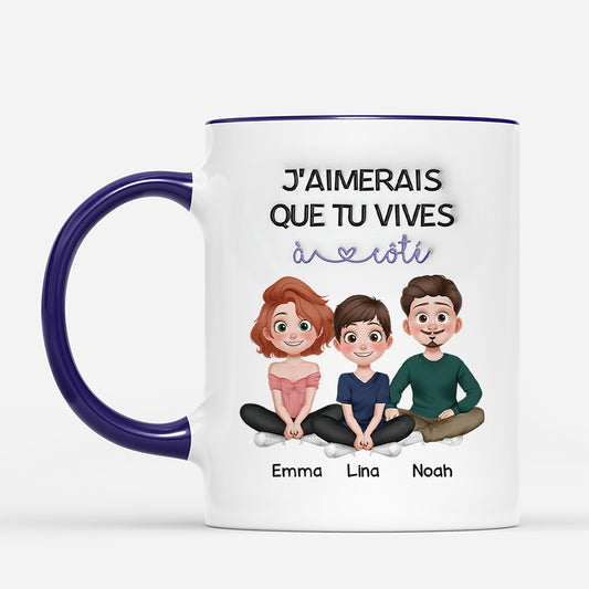 4400MFR2 mug meilleure amie personnalise vivre a cote design cartoon simple 4400m3q0f