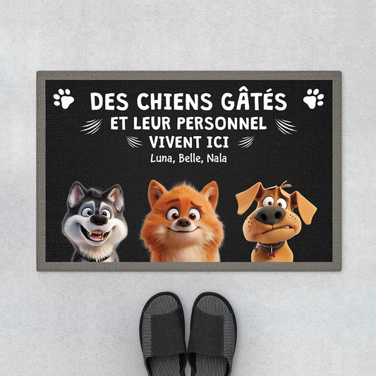 4414DFR1 paillasson personnalise chien dessin humour 4414d