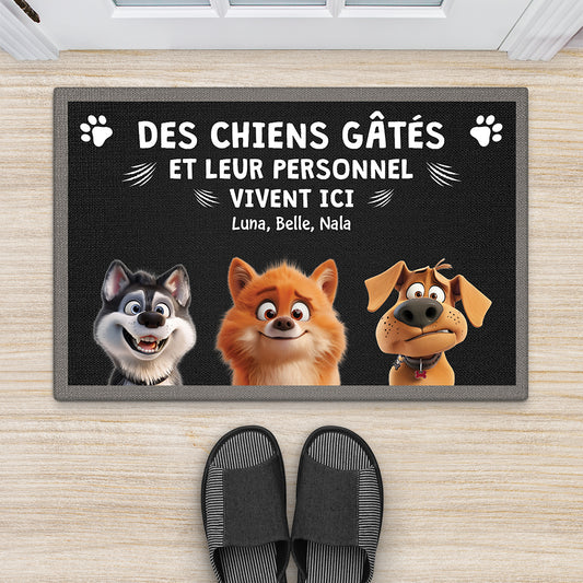 4414DFR2 paillasson personnalise chien dessin humour 4414d
