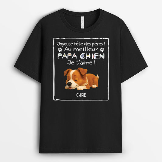 4419AFR1 t shirt chien personnalise joyeuse fete des peres couleur fonce 4419akm5c