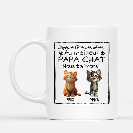 4419MFR1 mug personnalise joyeuse fete des peres de chat 4419mkm5d