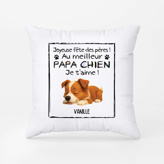 4419PFR1 coussin personnalise chien joyeuse fete des peres 4419pkm5c