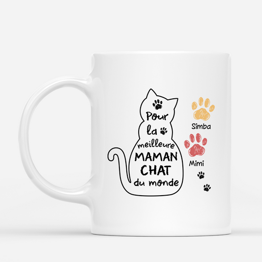 4426MFR1 mug personnalise la meilleure maman chat du monde version crayon 4426m6h5d