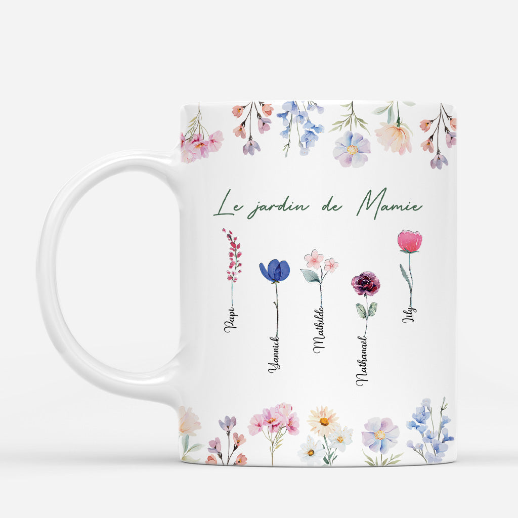 4436MFR1 mug mamie personnalise le jardin de mamie jolies fleurs 4436m8q0h