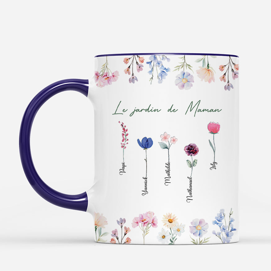 4436MFR2 mug mamie personnalise le jardin de mamie jolies fleurs 4436m8q0h