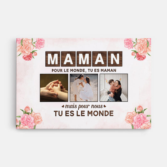 4472CFR1 toile maman personnalisee avec photo tu es le monde 4472c5l5a