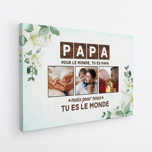 4472CFR2 toile maman personnalisee avec photo tu es le monde 4472c5l5a