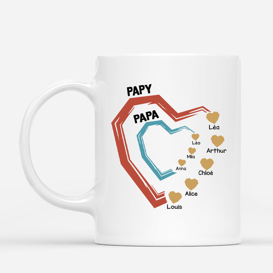 4492MFR1 mug personnalise papa papy coeur et mains 4492m