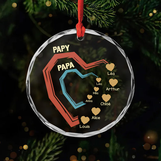 4492OFR1 ses petits coeurs ornement en verre personnalise pour papa papy 4492otmab