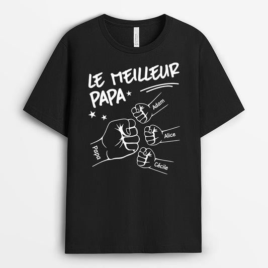 4493AFR1 t shirt personnalise le meilleur papa monochrome 4493a3q5b