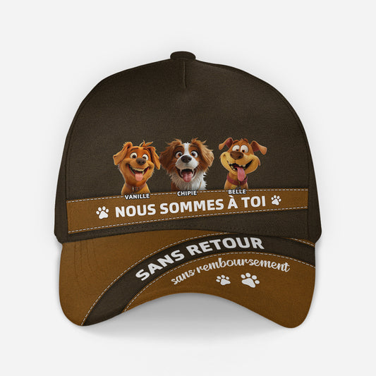 4494JFR1 casquette personnalisee avec chien nous sommes a toi 4494jkhmc