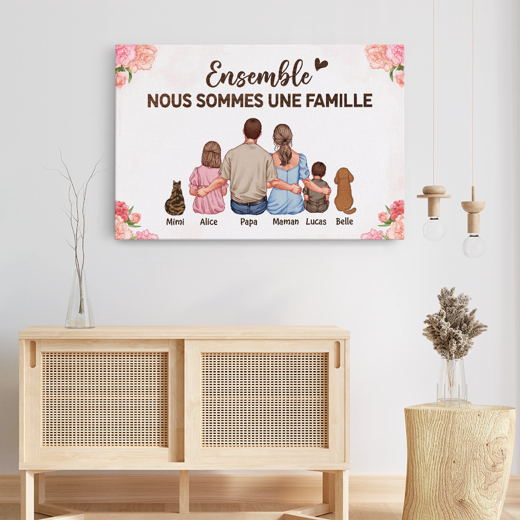 4503CFR3 toile personnalisee famille version tourner le dos 4503c5t5i