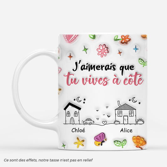4504MFR1 effet dimpression 3d mug personnalise pour meilleure amie vivre a cote 4504mkk5f