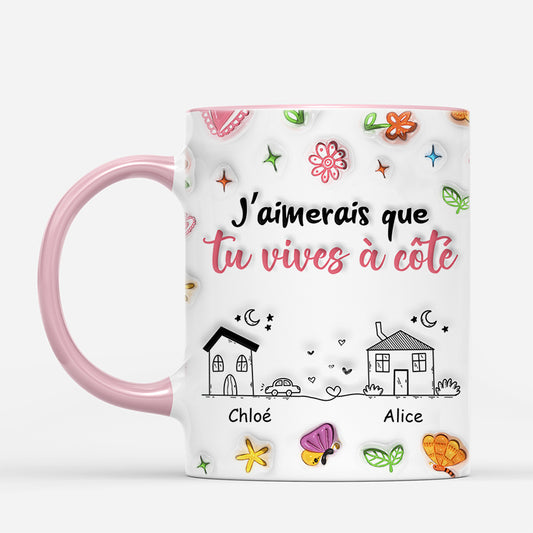 4504MFR2 effet dimpression 3d mug personnalise pour meilleure amie vivre a cote 4504mkk5f