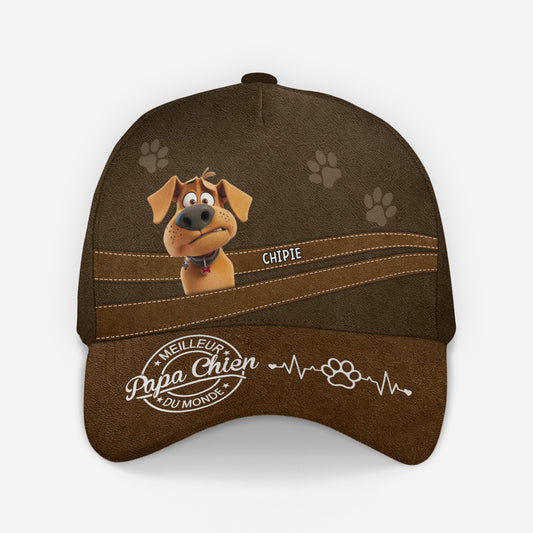 4506JFR1 casquette personnalisee meilleure papamaman chien 4506j8ttc