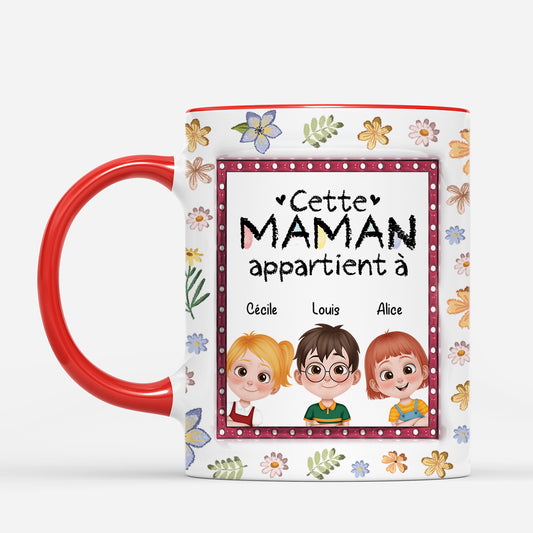 4512MFR2 mug personnalise ce papa appartient a bleu et jaune 4512m6t0a