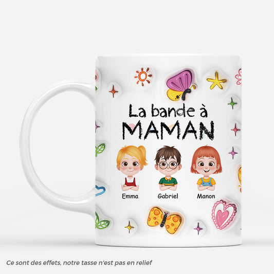 4519MFR1 effet dimpression 3d mug personnalise la bande a maman design cartoon colore 4519m5t0a
