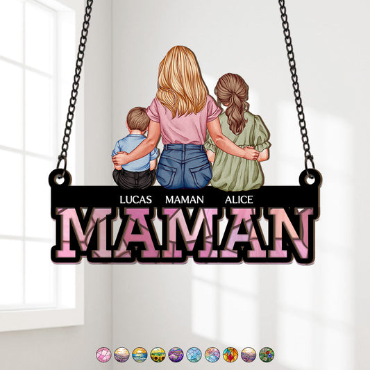 4521UFR1 attrape soleil vitrail personnalise maman et ses enfants 4521ukt5a