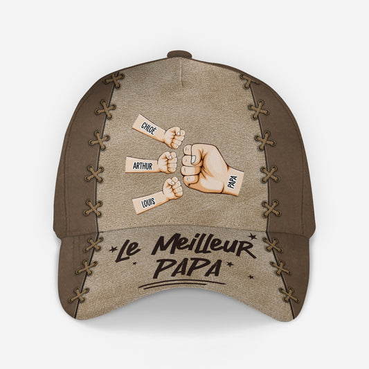 4526JFR1 casquette personnalisee meilleur papa poings 4526jthab