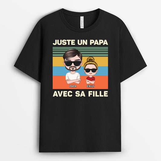 4533AFR1 t shirt personnalise juste un papa et son enfant cool 4533a5l8b